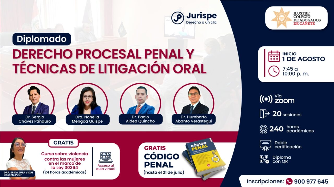 Diplomado en derecho procesal penal y técnicas de litigación oral