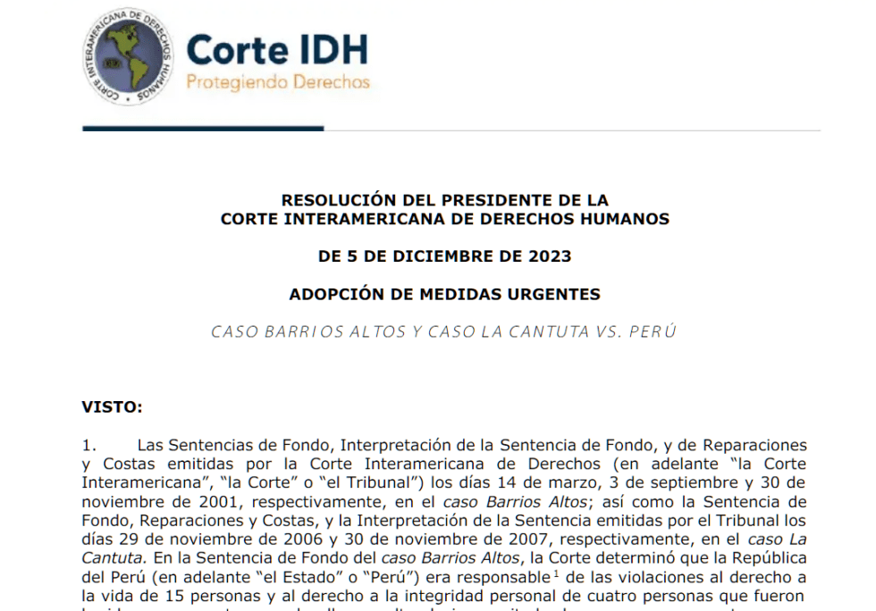 Ltimo Corte Idh Requiere Al Per Que Se Abstenga De Ejecutar