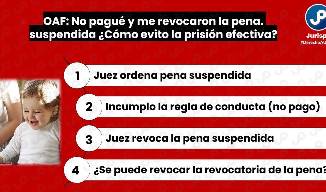 OAF: No pagué y me revocaron la pena suspendida. ¿Cómo evito la prisión efectiva?