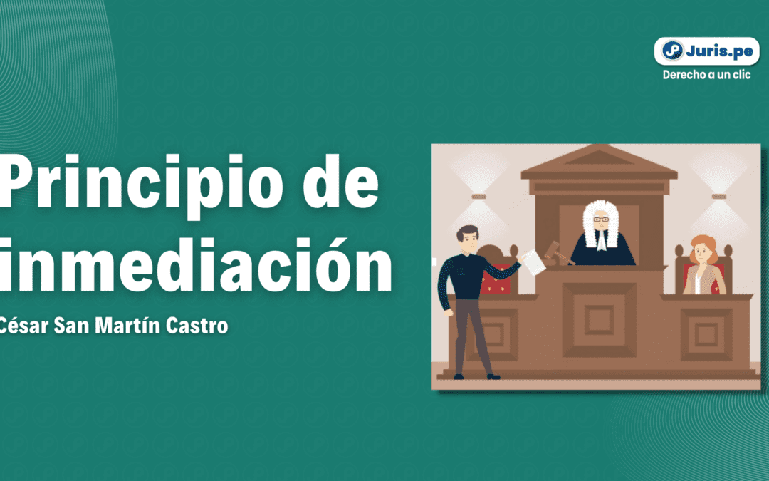 ¿Qué es el «principio de inmediación» en el proceso penal?