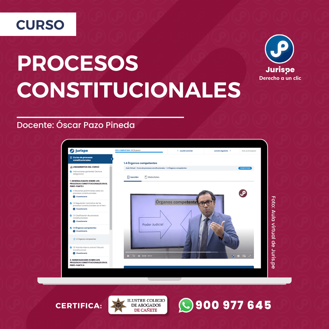 Deja tu Whatsapp en los comentarios para recibir las diapositivas del «Curso de procesos constitucionales».