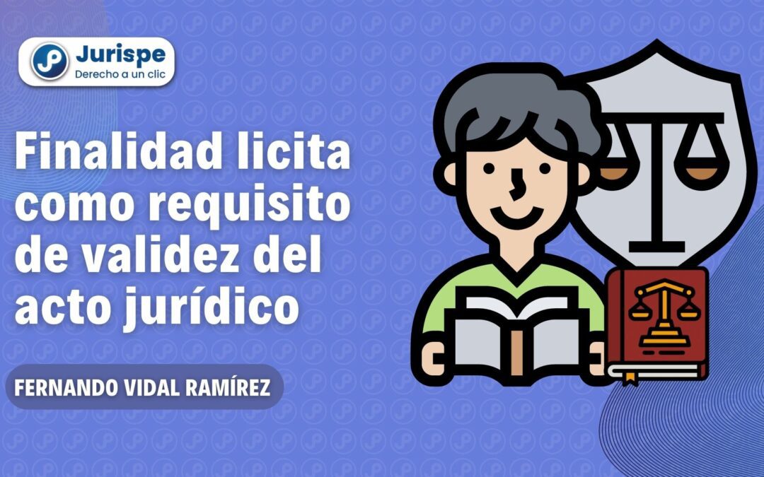 Acto jurídico: fin lícito o finalidad lícita como requisito de validez