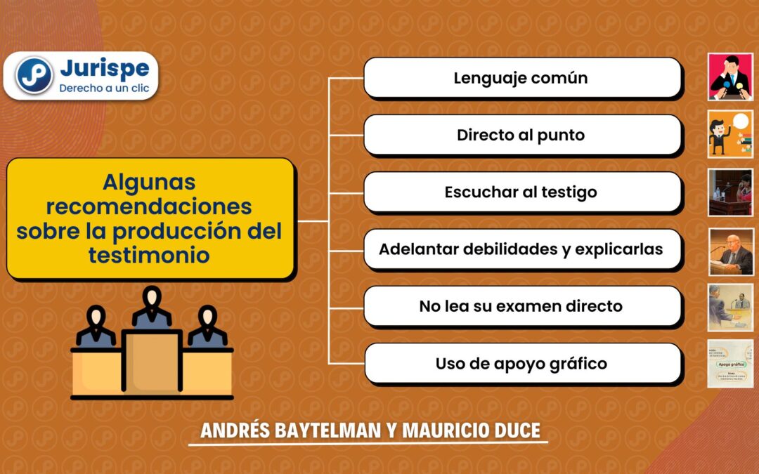 Recomendaciones para ejecutar un examen directo (producción del testimonio)