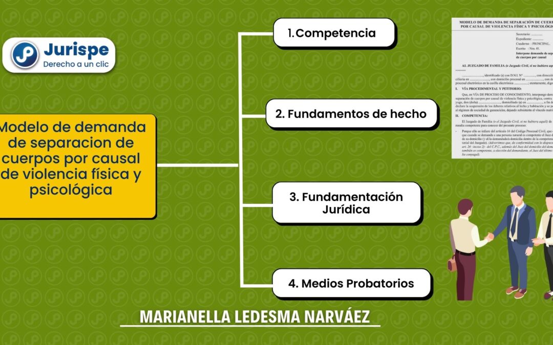 Modelo de demanda de separación de cuerpos por causal de violencia física y psicológica