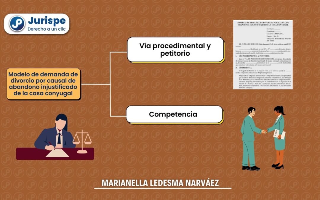 Modelo de demanda de divorcio por causal de abandono injustificado de la casa conyugal