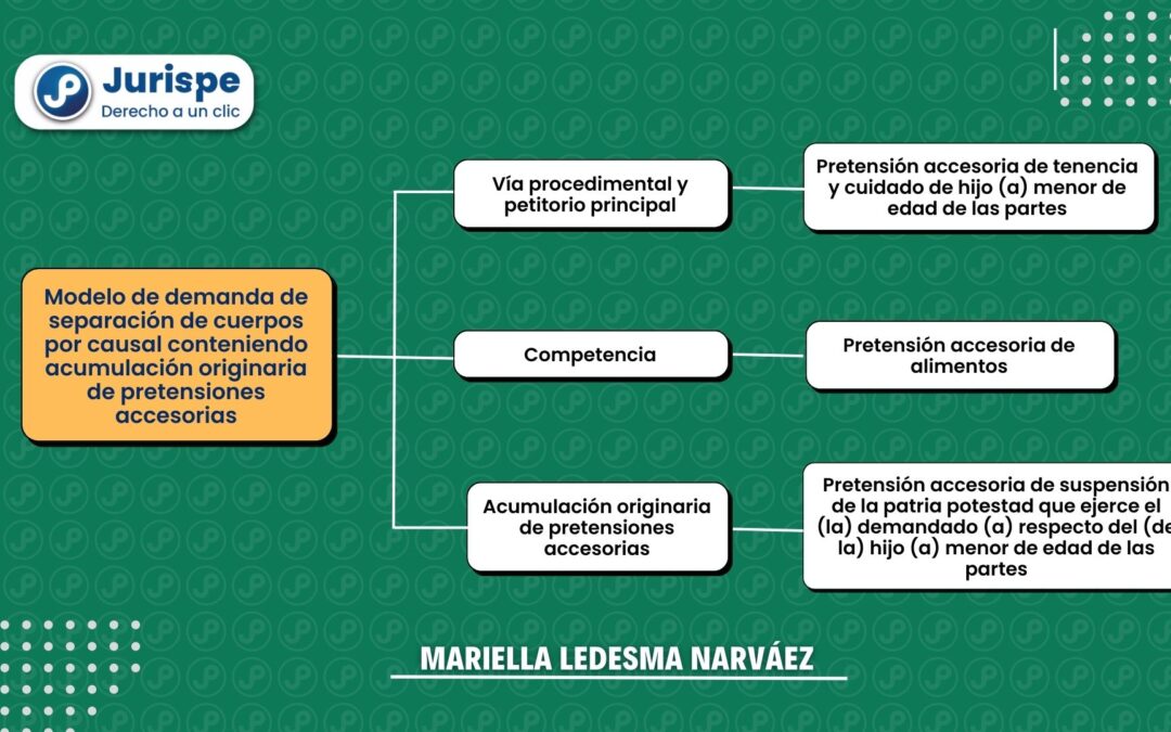 Modelo de demanda de separación de cuerpos por causal con acumulación de pretensiones accesorias