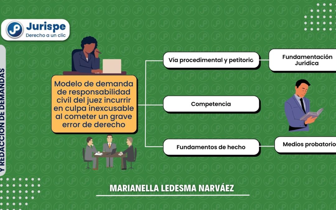 Modelo de demanda de responsabilidad civil del juez por incurrir en culpa inexcusable al cometer un grave error de derecho