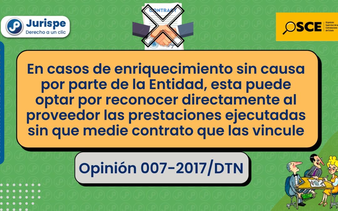 La entidad sí puede reconocer directamente al proveedor prestaciones ejecutadas sin que medie contrato que las vincule