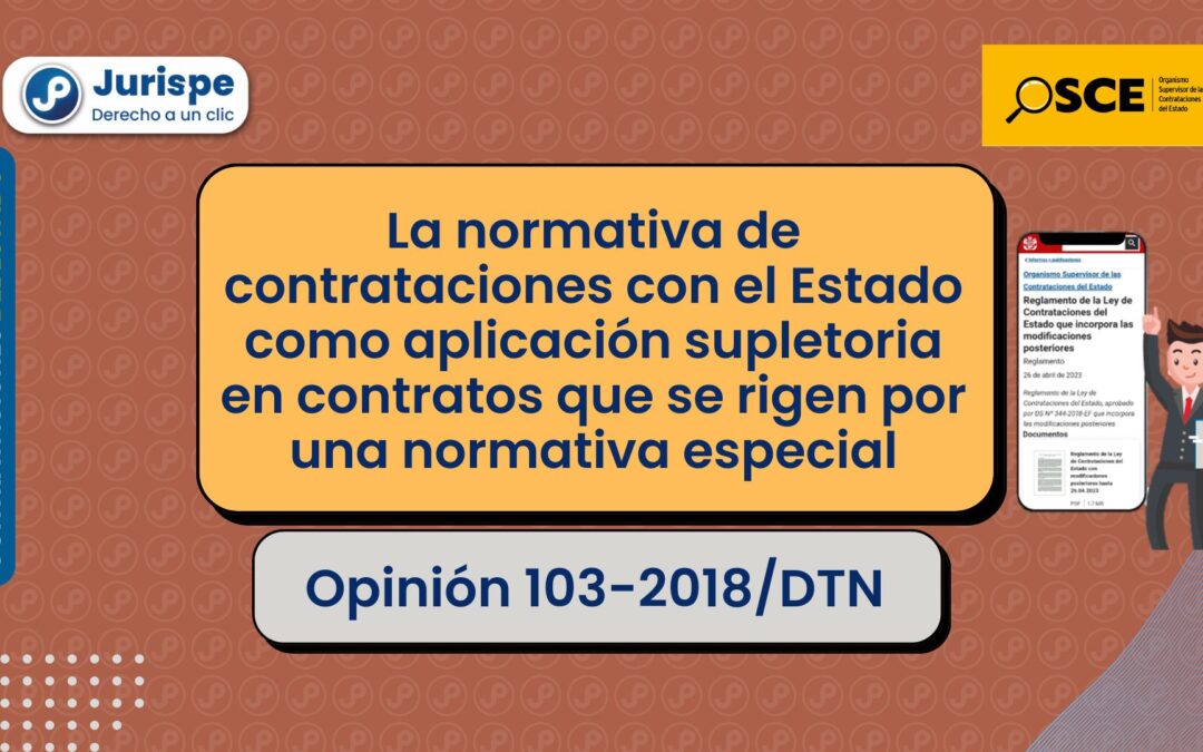 Normativa de contrataciones con el Estado como aplicación supletoria en contratos que se rigen por una normativa especial [Opinión 103-2018/DTN]