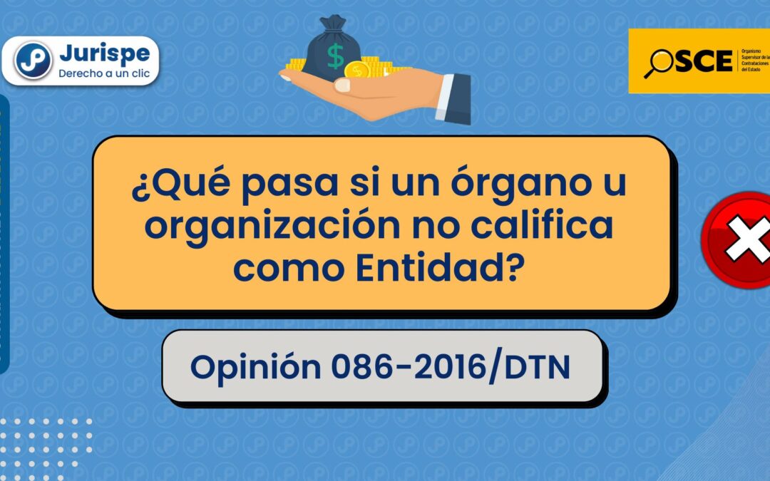 ¿Qué pasa si un órgano u organización no califica como «entidad»? [Opinión 086-2016/DTN]