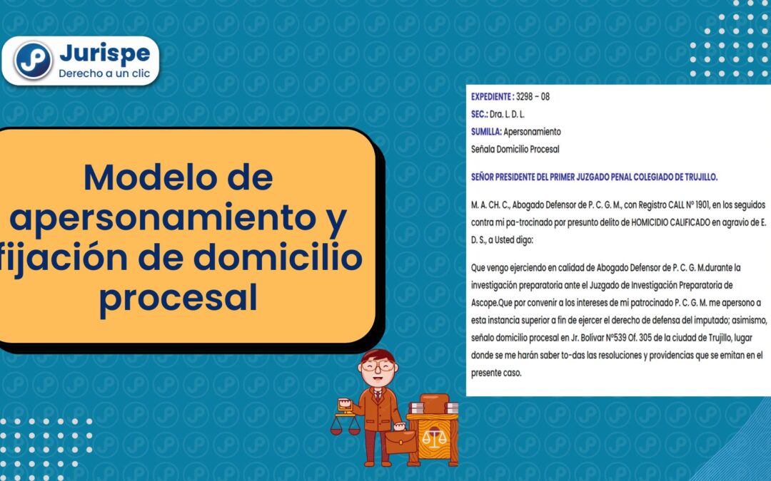 Modelo de apersonamiento y fijación de domicilio procesal