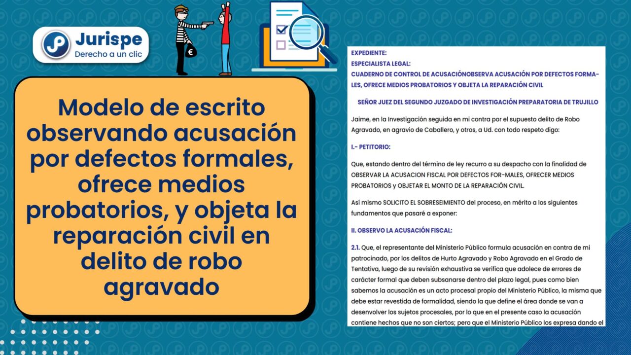 Modelo De Escrito Observando Acusación Por Defectos Formales Ofrece