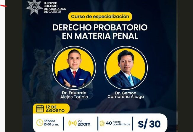 Curso de especialización en derecho probatorio en materia penal