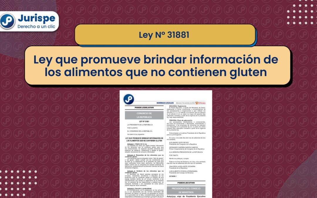 ¡Atención, consumidores! Ley 31881: productos libres de gluten deberán consignarlo en sus envases