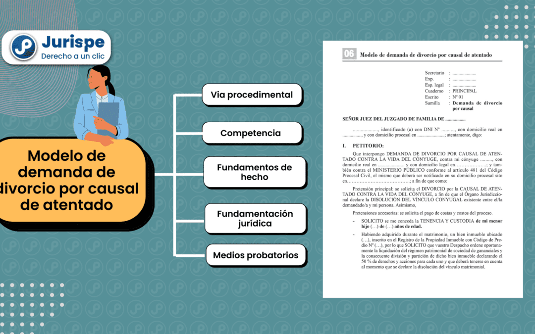 Modelo de demanda de divorcio por causal de atentado contra la vida del cónyuge