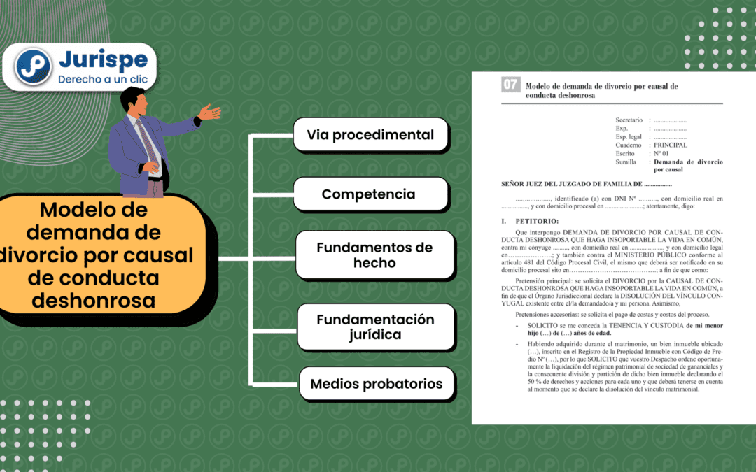 Modelo de demanda de divorcio por causal de conducta deshonrosa