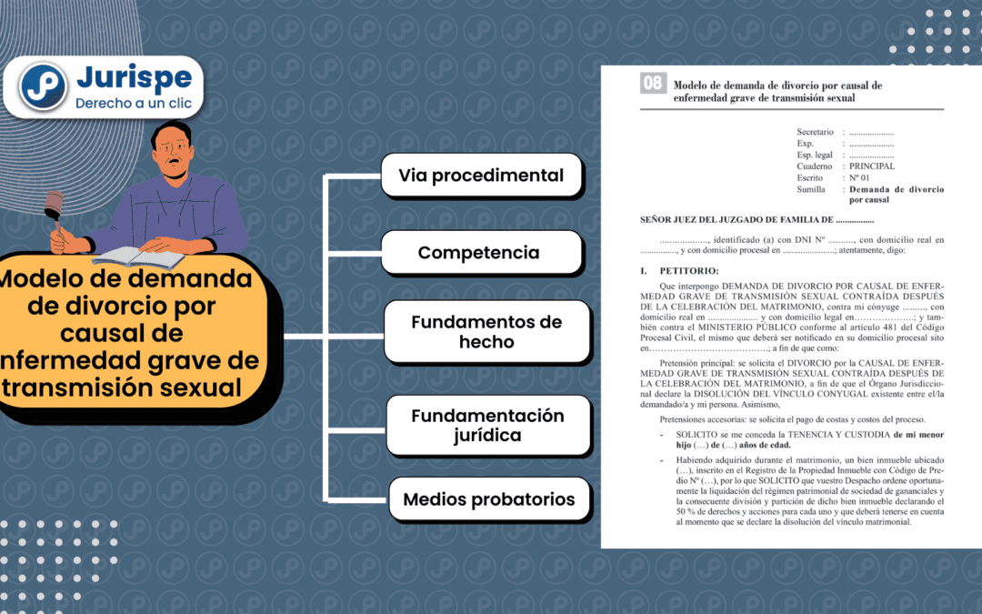 Modelo de demanda de divorcio por causal de enfermedad grave de transmisión sexual