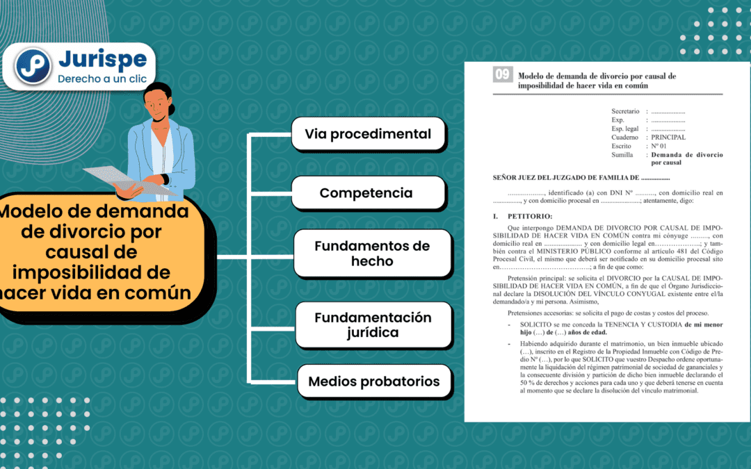 Modelo de demanda de divorcio por causal de imposibilidad de hacer vida en común