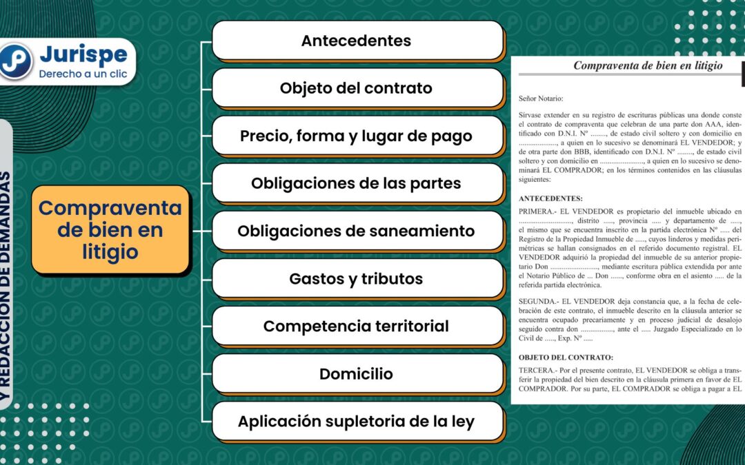 Modelo de contrato de compraventa de bien en litigio