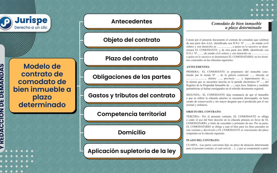 Modelo de contrato de comodato de bien inmueble a plazo determinado