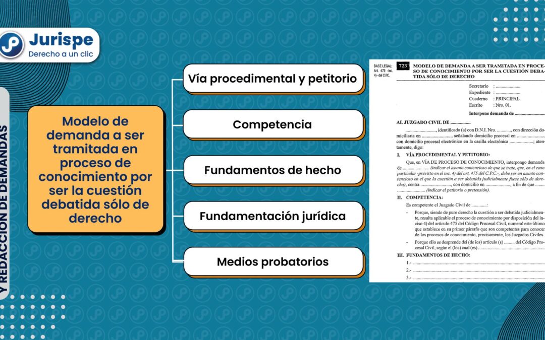 Modelo de demanda a ser tramitada en proceso de conocimiento por ser la cuestión debatida sólo de derecho