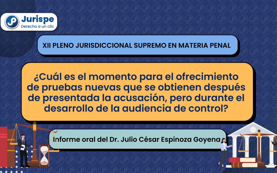 ¿Cuál es el momento para el ofrecimiento de pruebas nuevas que se obtienen después de presentada la acusación, pero durante el desarrollo de la audiencia de control?