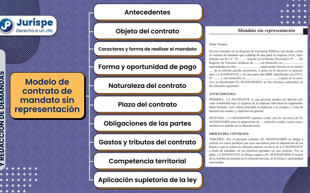 Modelo de contrato de mandato sin representación