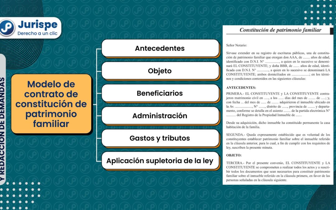 Modelo de contrato de constitución de patrimonio familiar
