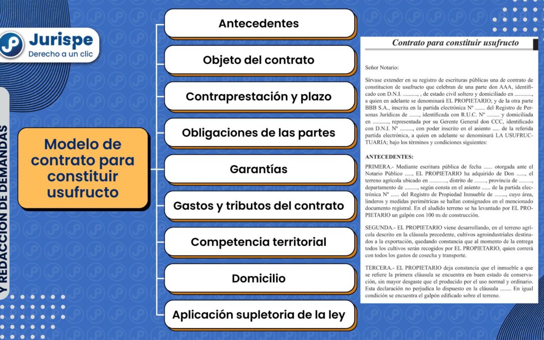 Modelo de contrato para constituir usufructo