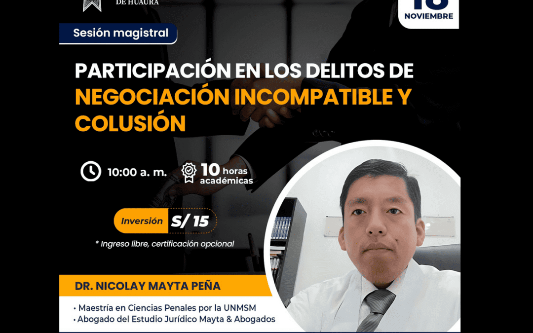 [VÍDEO] Sesión magistral gratuita sobre participación en los delitos de negociación incompatible y colusión. Regístrate para recibir las diapositivas