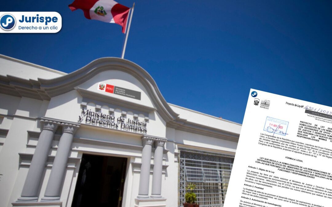 Plantean homologar las remuneraciones de los defensores de oficio del Minjusdh (S/ 7000)