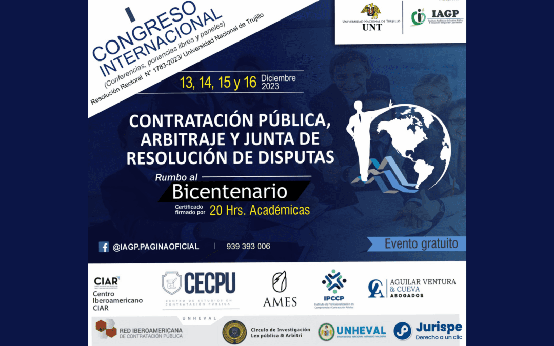 Participa en el «I Congreso Internacional de Contratación Pública, Arbitraje y JRD» (gratuito, previa inscripción)