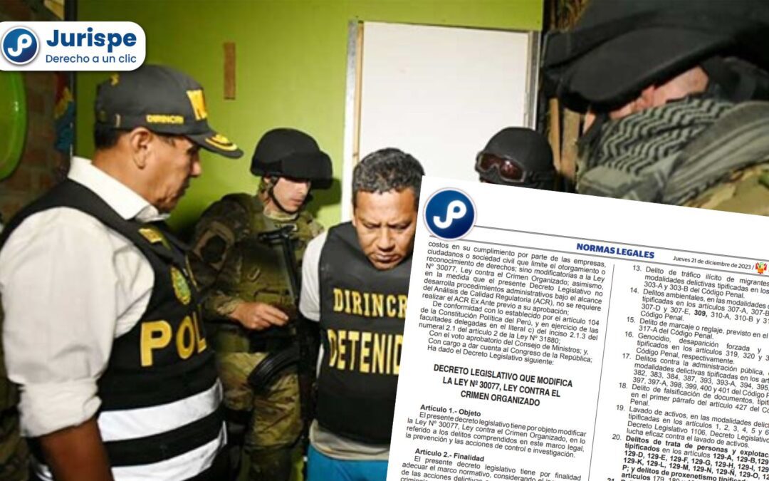 IMPORTANTE: Modifican ley contra el crimen organizado [Decreto Legislativo 1607]