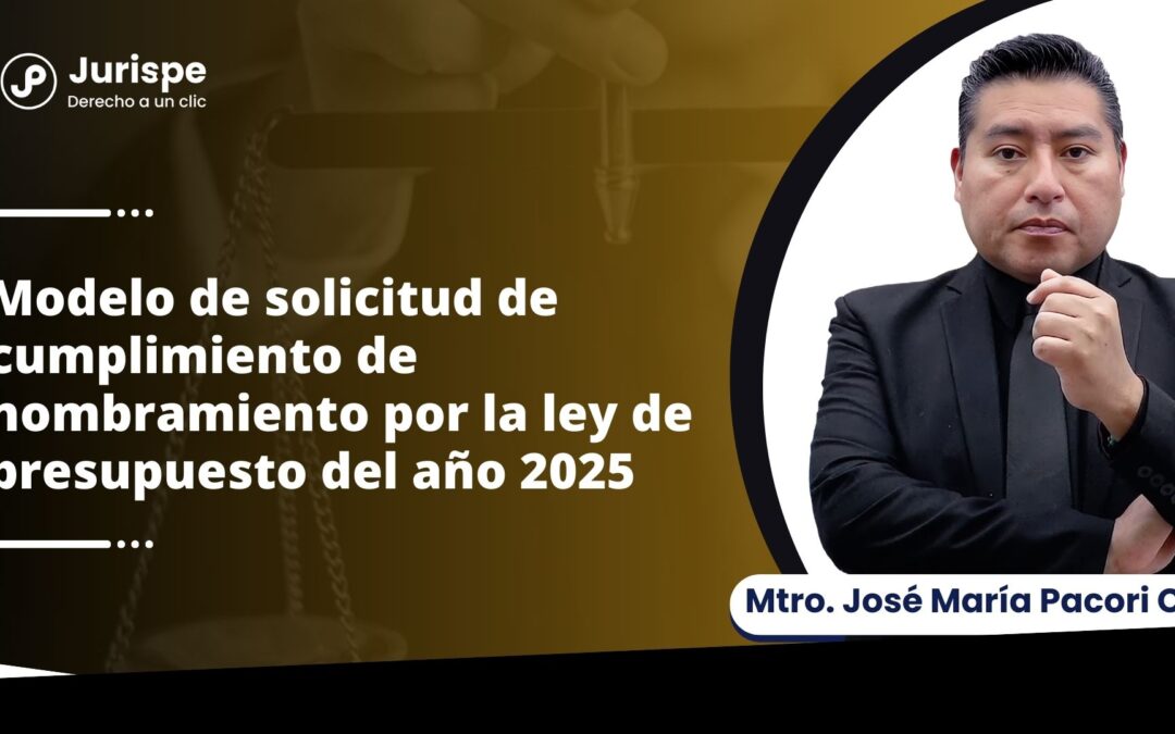 Modelo de reclamación de cumplimiento del inicio del procedimiento de nombramiento 2025 por José María Pacori Cari